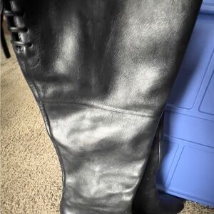Pre Owned Lauren Ralph Lauren Knee Platform Boots Leather Size 8B No Box